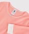 Snugfit-Kinderpyjama aus Baumwolle mit Ringelstreifen für Mädchen rosa PEACHY/weiss MARSHMALLOW
