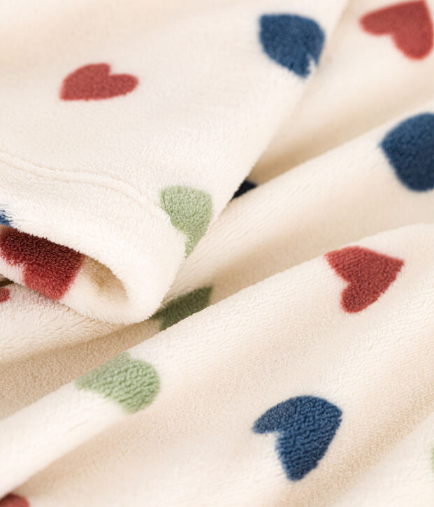 Gemusterter Kinder-Morgenmantel aus Fleece naturfarben/vielfarbig