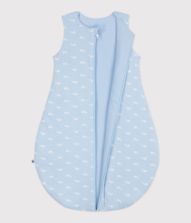 Babyschlafsack aus Baumwolle mit Walmotiv TOG-Wert 2,5 blau/weiss