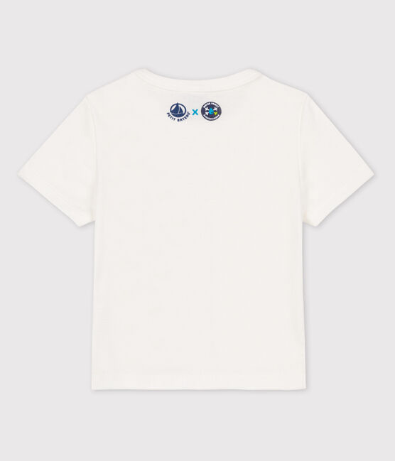 Baby-T-Shirt Petit Bateau × Water Family weiss MARSHMALLOW