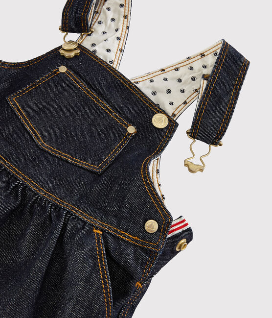 Baby-Jeanslatzkleid Mädchen blau JEAN