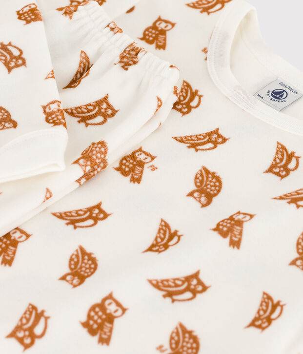 Kinderpyjama aus Nicki weiss/braun