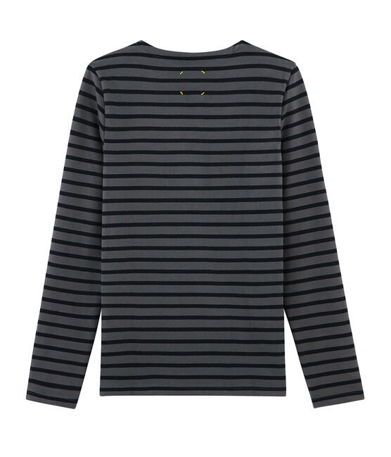 Unisex-Streifenshirt grau MAKI/schwarz BLACK