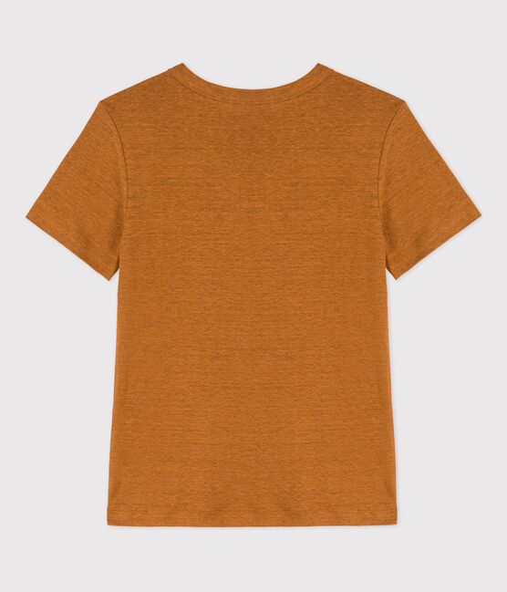 Damen-T-Shirt L’ICONIQUE aus Leinen braun TOAST