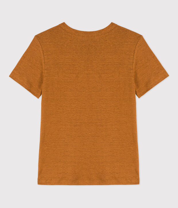 Damen-T-Shirt L&rsquo;ICONIQUE aus Leinen braun