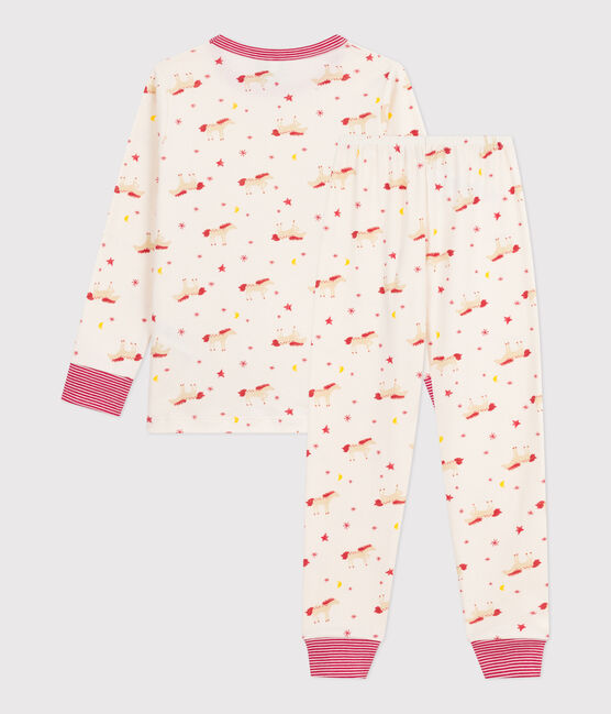 Kinder-Pyjama aus Baumwolle mit Pferdmotiven MILK/ MULTICO