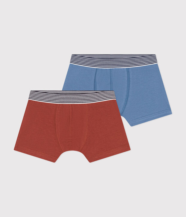 2er-Set Kinder-Boxershorts aus Baumwolle und Elastan vielfarbig