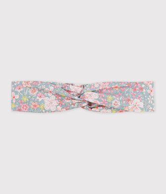 Kinder-Stirnband aus Popeline mit Blumenmuster