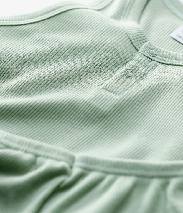 Kinder-Kurzpyjama aus Baumwolle und Lyocell f&uuml;r Jungen gr&uuml;n
