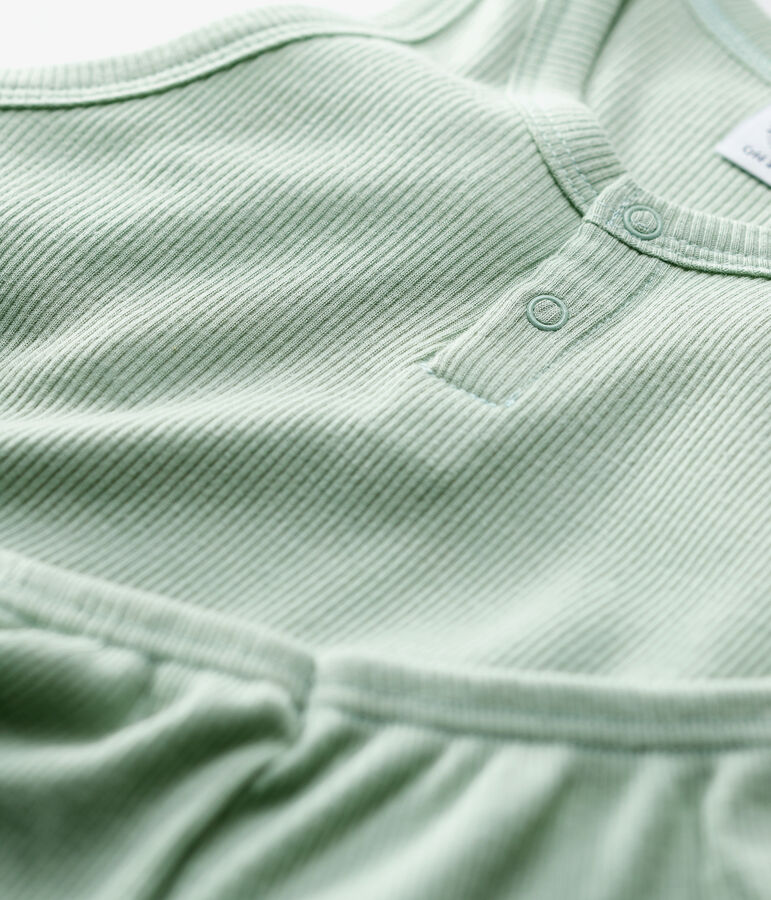 Kinder-Kurzpyjama aus Baumwolle und Lyocell f&uuml;r Jungen gr&uuml;n