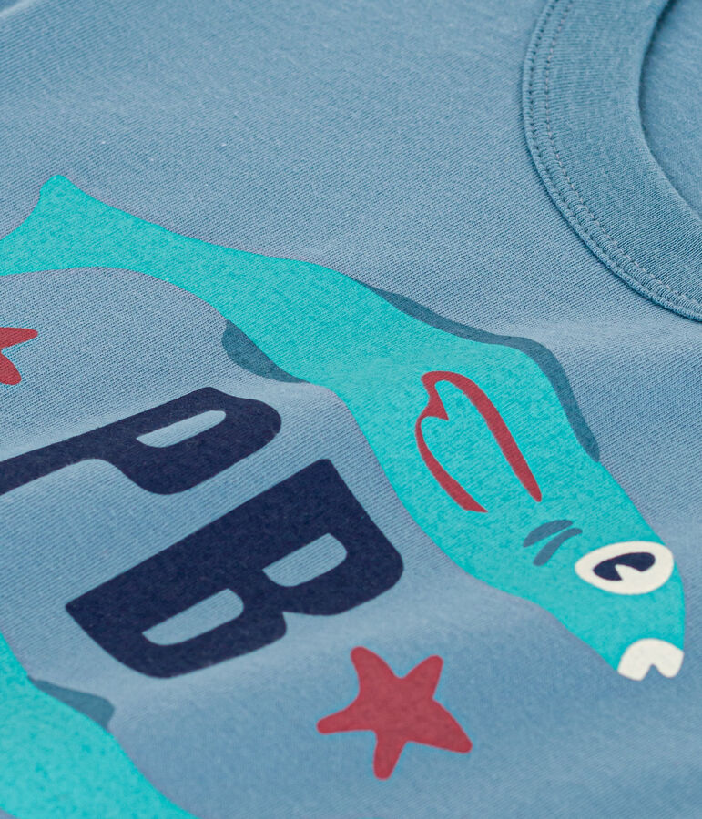 Kurz&auml;rmeliges Kinder-T-Shirt aus Baumwolle f&uuml;r Jungen blau/gr&uuml;n