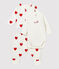 Dreiteiliges Baby-Set aus Bio-Baumwolle mit rotem Herzmuster weiss MARSHMALLOW/rot TERKUIT