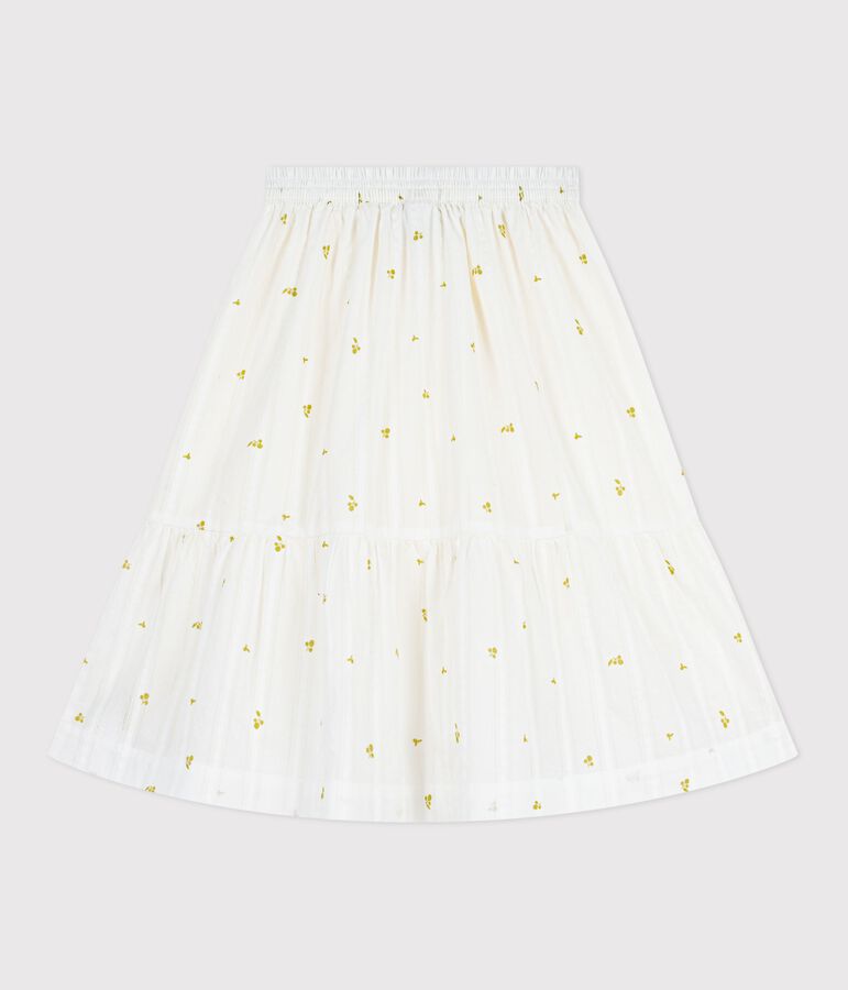 Langer Kinder-Rock aus Baumwolle mit Blumenmuster gr&uuml;n/gr&uuml;n