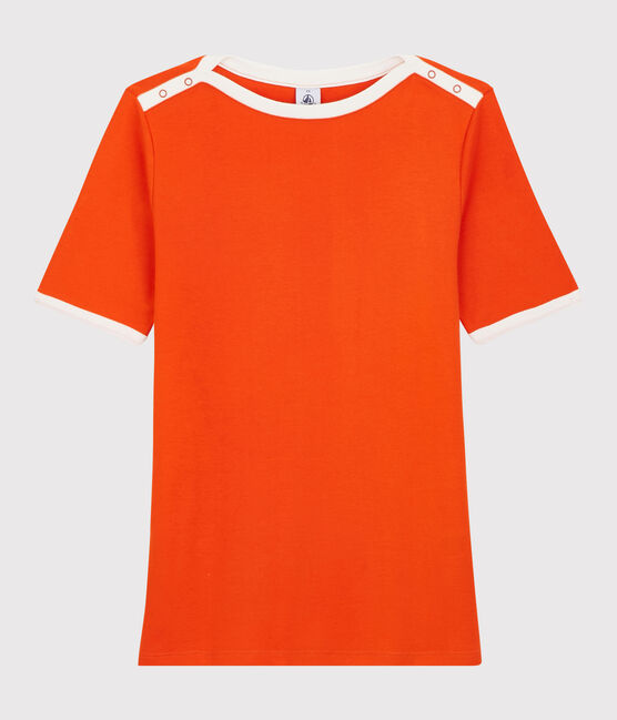 Damen-T-Shirt aus Baumwolle orange CAROTT