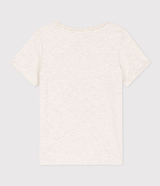 Kurzärmeliges T-Shirt aus Baumwolle für Kinder/Mädchen beige MONTELIMAR CHINE