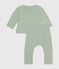 Baby-Set aus Molton grün HERBIER