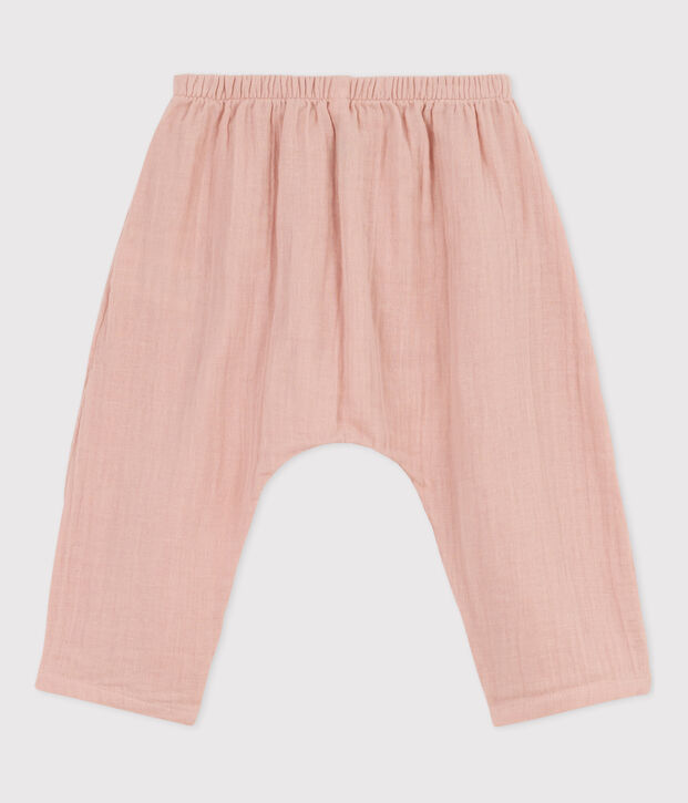 Baby-Hose aus Musselinstoff rosa