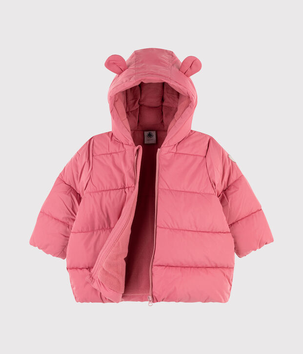Einfarbige gesteppte Baby-jacke f&uuml;r M&auml;dchen rosa