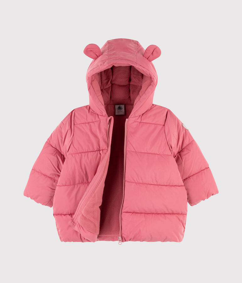 Einfarbige gesteppte Baby-jacke f&uuml;r M&auml;dchen rosa CHEEK