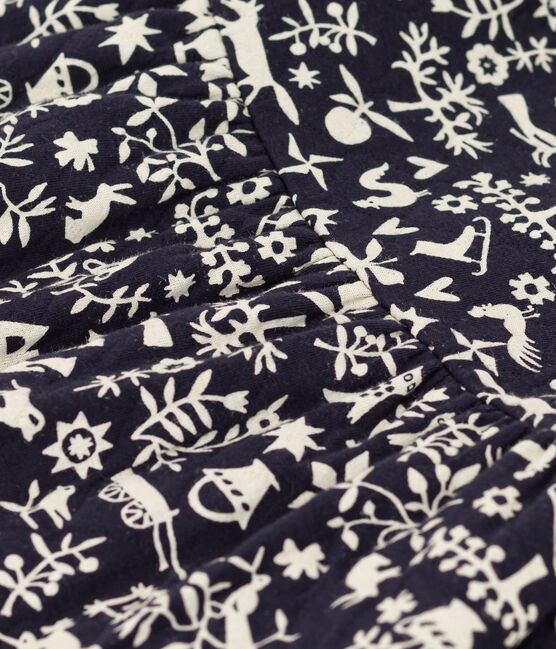 Bedrucktes langärmeliges Babykleid aus gestepptem Doppeljersey blau SMOKING/ AVALANCHE