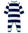 Baby-Strampler aus Samt für Jungen blau MEDIEVAL/weiss MARSHMALLOW