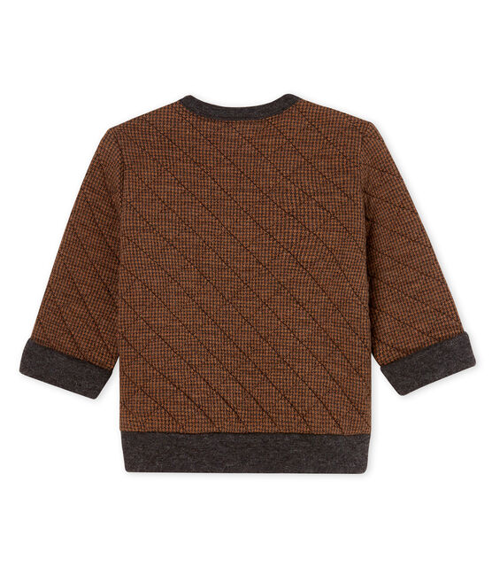 Baby-Sweatshirt aus Doppeljersey in Hahnentrittmuster für Jungen schwarz CITY/braun COCOA