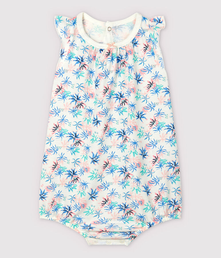 Baby-Einteiler aus feinem Jersey mit Windr&ouml;schen-Motiv f&uuml;r M&auml;dchen weiss/vielfarbig