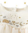 Robe bébé fille bi matière brodée beige COQUILLE