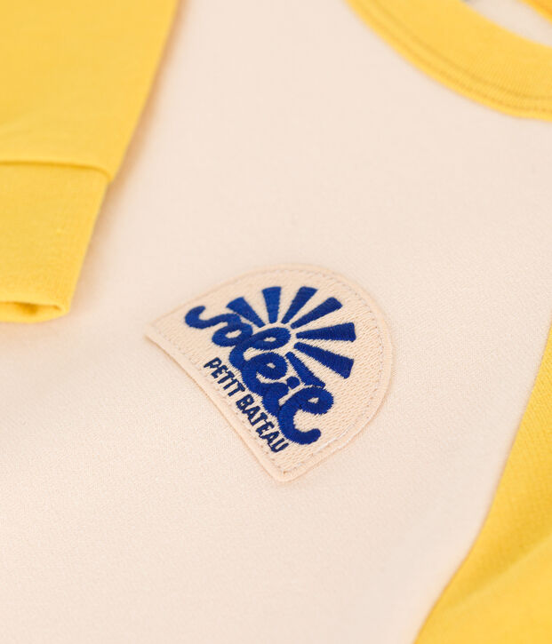 Kinder-Sweatshirt aus leichtem Molton naturfarben/gelb