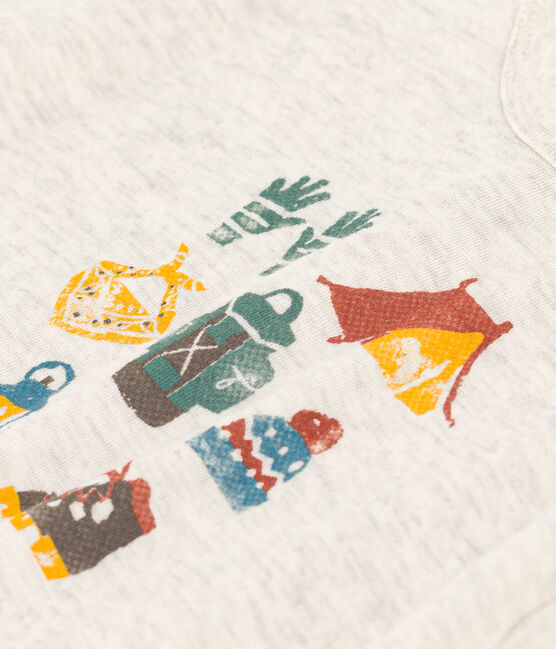 Langärmeliges Baby-T-Shirt aus Doppeljersey beige MONTELIMAR CHINE
