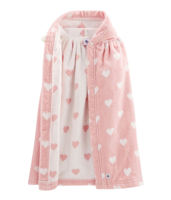 Baby-Badecape aus Frottee rosa CHARME/weiss MARSHMALLOW