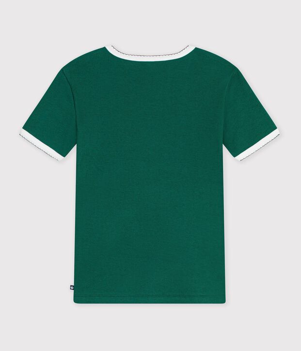 Kurz&auml;rmeliges Damen T-Shirt aus einfarbiger Baumwolle TREE