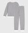 Damen-Pyjama aus Baumwoll-Frottee mit Streifen blau MILK/ SOIR