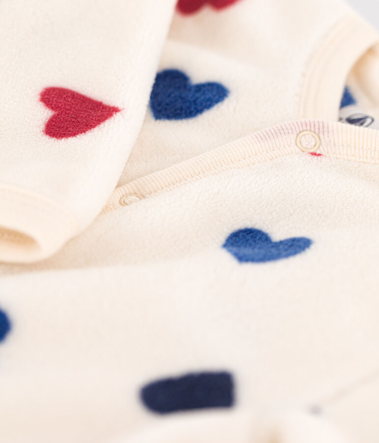 Strampler zum &Uuml;berziehen aus Fleece naturfarben/vielfarbig