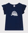 T-Shirt aus geflammtem Jersey Kinder/Mädchen blau MEDIEVAL