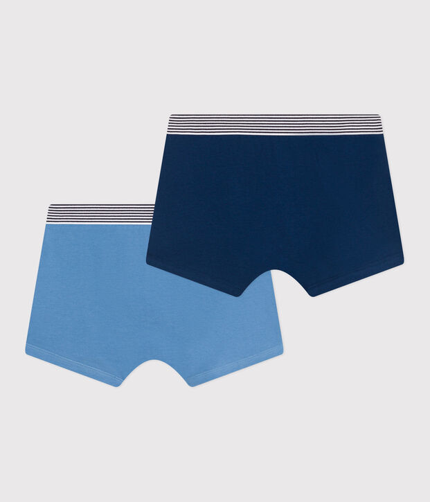 2er-Set Kinder-Boxershorts aus einfarbiger Baumwolle mit Elastan vielfarbig