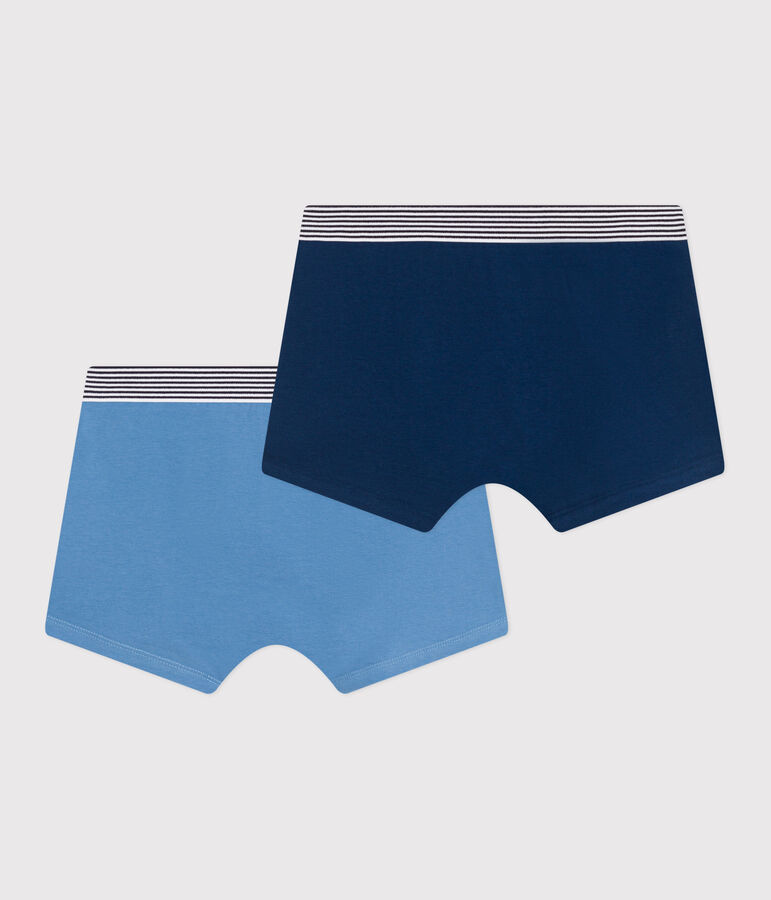 2er-Set Kinder-Boxershorts aus einfarbiger Baumwolle mit Elastan vielfarbig