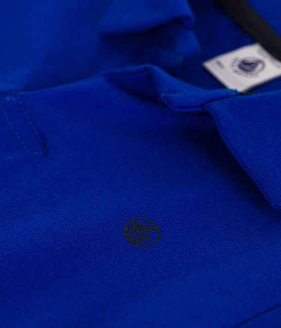 Kurzärmeliges Jungen-Poloshirt aus Baumwolle blau SURF