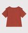 Mädchen-T-Shirt aus geflammtem Jersey braun FAMEUX