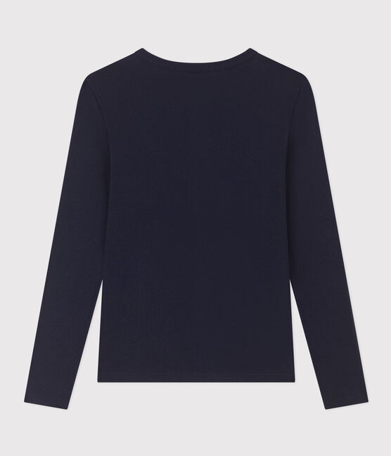 Eng anliegendes T-Shirt mit Rundhalsausschnitt aus Baumwolle für Damen blau SMOKING