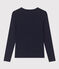 Eng anliegendes T-Shirt mit Rundhalsausschnitt aus Baumwolle für Damen blau SMOKING