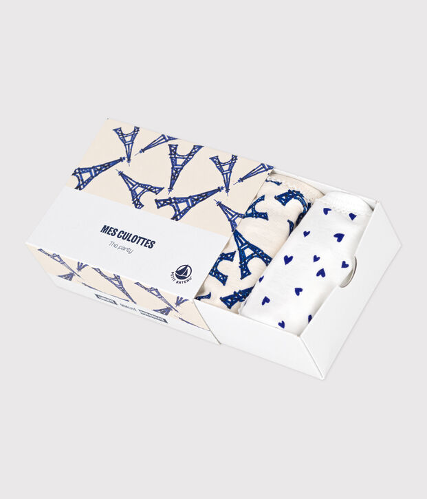 3er-Set Kinder-Slips aus Baumwolle mit Paris-Motiv vielfarbig