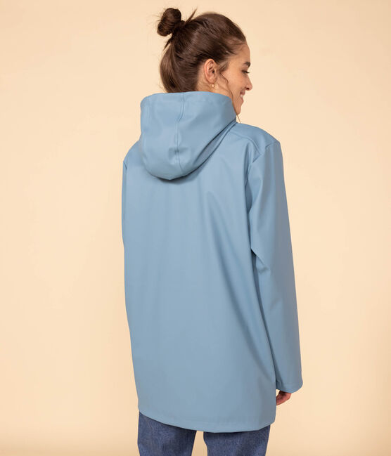 Regenjacke aus recyceltem Material und Bio-Baumwolle blau AZUL