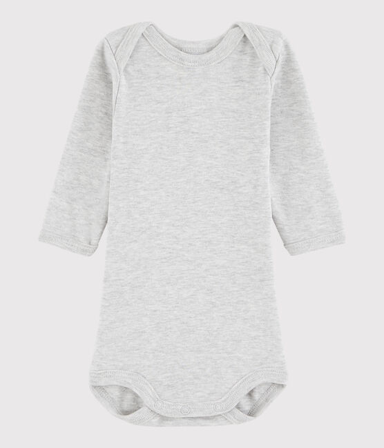 Langärmeliger Baby-Body Mädchen/Jungen grau BELUGA CHINE