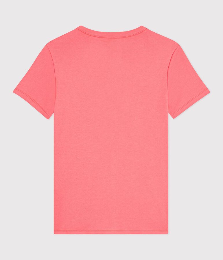 Kurz&auml;rmeliges Damen T-Shirt aus einfarbiger Baumwolle rosa
