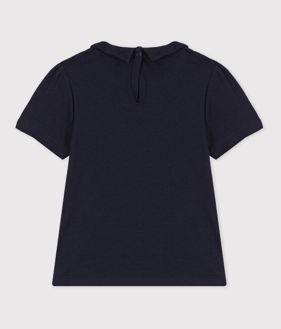 Kurzärmeliges Kinder-T-Shirt aus Bio-Baumwolle für Mädchen blau SMOKING