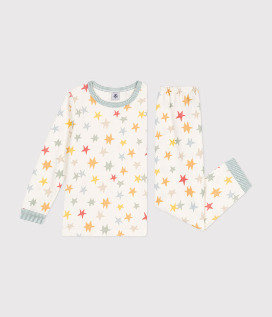 Kinder-Pyjama aus Nicki mit Sternmotiv weiss MARSHMALLOW/weiss MULTICO