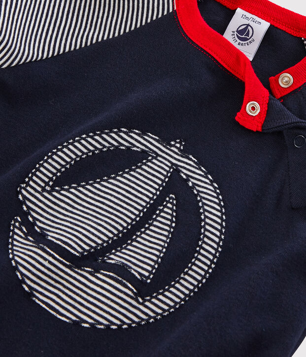 Colorblock-Baby-T-Shirt f&uuml;r Jungen blau/weiss