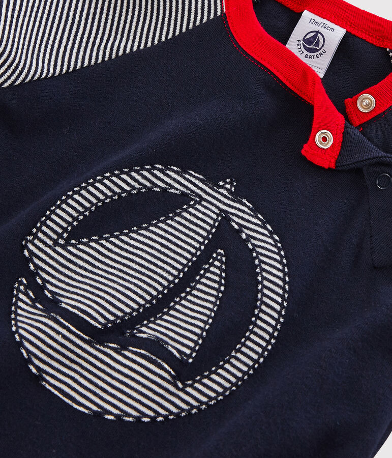 Colorblock-Baby-T-Shirt f&uuml;r Jungen blau/weiss