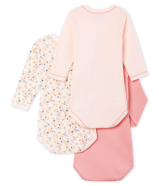 Trio langärmelige Baby-Bodys für Mädchen variante 1